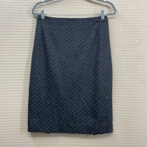 MM. Lafleur Wool Blend Pencil Career Business Skirt Striped Gray Womens Size 8